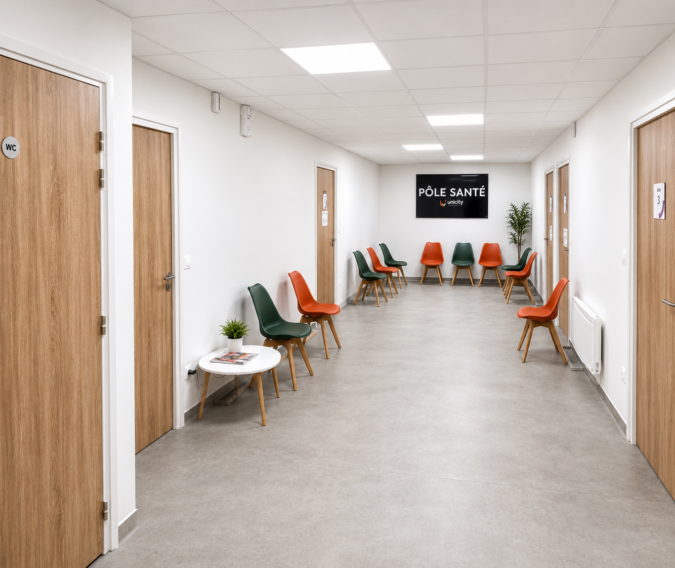 Salle d'attente du Pôle Santé Unicity